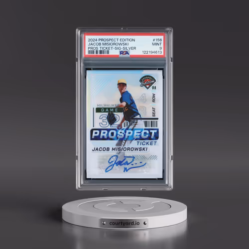 2024 Panini Prospect Edition Prospect Ticket #156 Jacob Misiorowski - Signature-Silver (PSA 9 MINT)