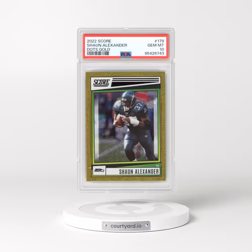 2022 Panini Score #179 Shaun Alexander - Dots Gold (PSA 10 GEM MINT)