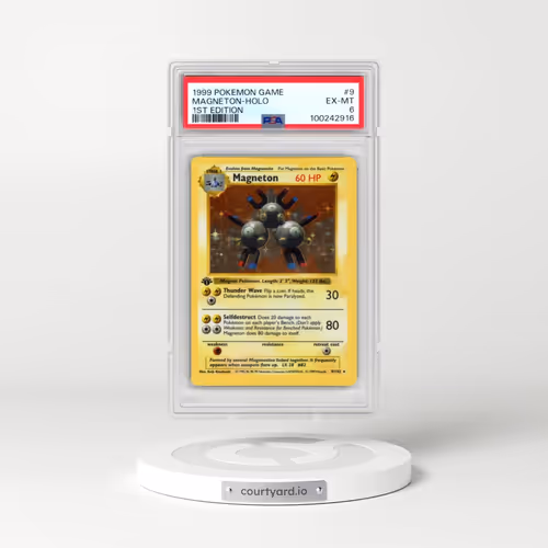 1999 Pokémon Game #9 Magneton - 1st Edition Holo (PSA 6 EX-MT)