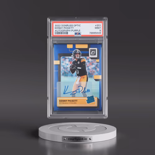 2022 Panini Donruss Optic #201 Kenny Pickett - Autograph-Purple (PSA 9 MINT)