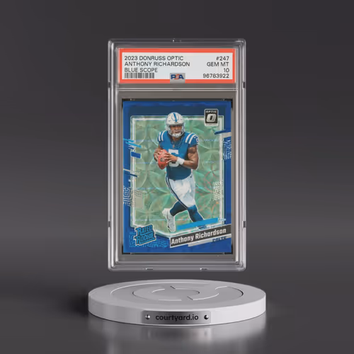 2023 Panini Donruss Optic #247 Anthony Richardson - Blue Scope (PSA 10 GEM MINT)