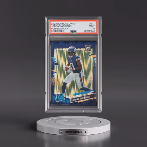 2023 Panini Donruss Optic #271 Jordan Addison - Purple Shock (PSA 9 MINT)