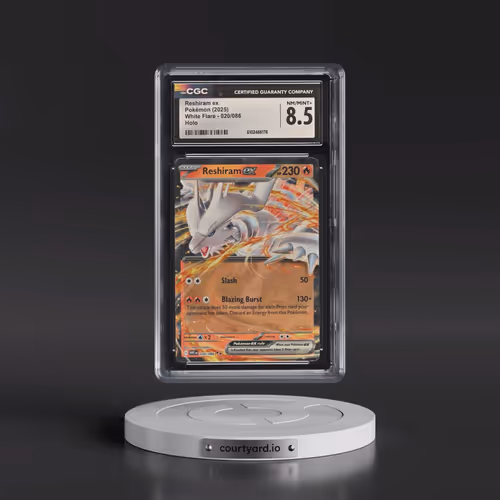 2025 White Flare - WHT EN #020/086 Reshiram ex - Holo (CGC 8.5 NM-MT+)