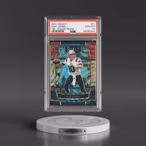 2021 Panini Select #51 Mac Jones - Tri-Color Prizm (PSA 10 GEM MINT)