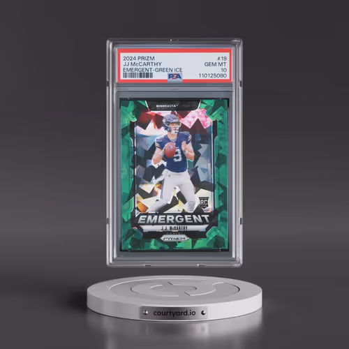 2024 Panini Prizm Emergent #19 JJ McCarthy - Green Ice (PSA 10 GEM MINT)