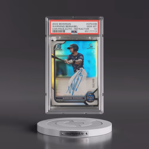 2022 Bowman Chrome Prospect Autographs #CPAWB Warming Bernabel - Refractor (PSA 10 GEM MINT)