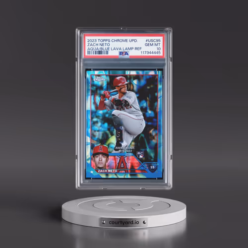2023 Topps Chrome Update #USC95 Zach Neto - Aqua/Blue Lava Lamp Refractor (PSA 10 GEM MINT)
