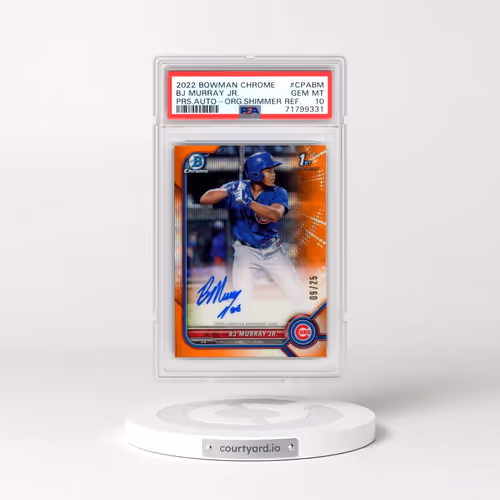 2022 Bowman Chrome Prospect Autographs #CPABM BJ Murray Jr. - Orange Shimmer Refractor (PSA 10 GEM MINT)