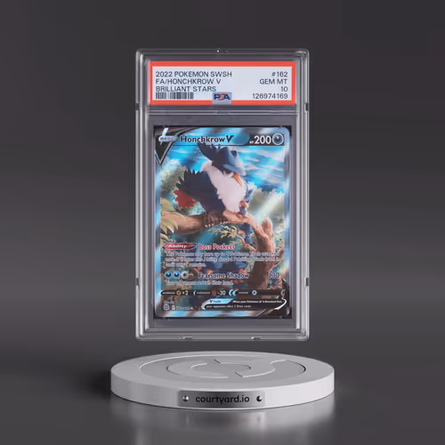 2022 Pokémon Sword & Shield Brilliant Stars #162 Honchkrow V - Holo Full Art (PSA 10 GEM MINT)