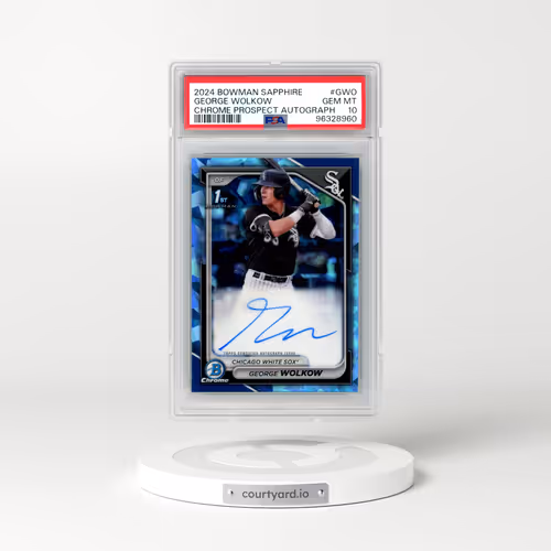 2024 Bowman Sapphire Edition Chrome Prospects Sapphire Autographs #GWO George Wolkow (PSA 10 GEM MINT)