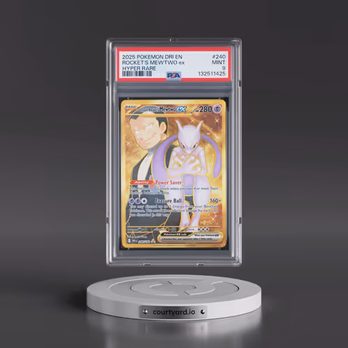 2025 Pokémon Dri EN-Destined Rivals #240 Team Rocket's Mewtwo EX - Holo Hyper Rare (PSA 9 MINT)