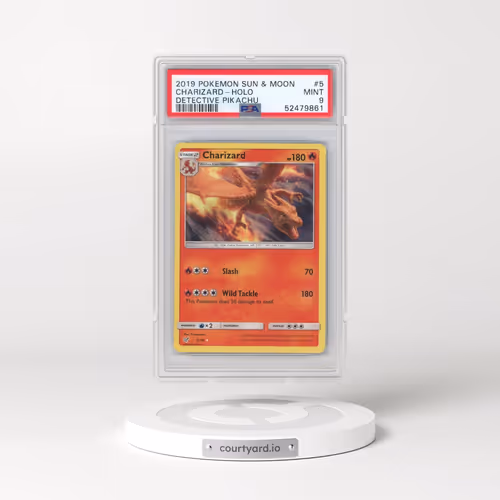 2019 Pokémon Sun & Moon Detective Pikachu #5 Charizard - Holo (PSA 9 MINT)