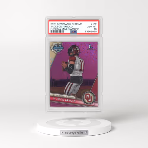 2023 Bowman University Chrome #102 Jackson Arnold - Fuchsia Mini Diamond Refractor (PSA 10 GEM MINT)