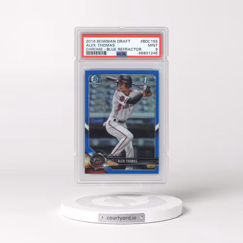 2018 Bowman Draft #BDC155 Alek Thomas - Chrome-Blue Refractor (PSA 9 MINT)