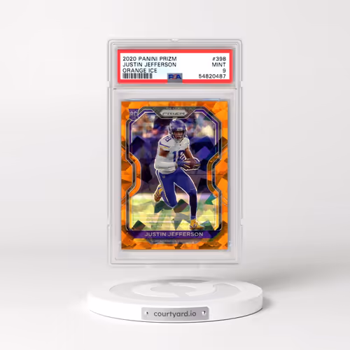 2020 Panini Prizm #398 Justin Jefferson - Orange Ice (PSA 9 MINT)