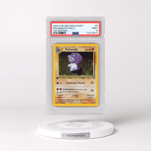 2001 Pokémon Neo Discovery #9 Poliwrath - 1st Edition Holo (PSA 9 MINT)