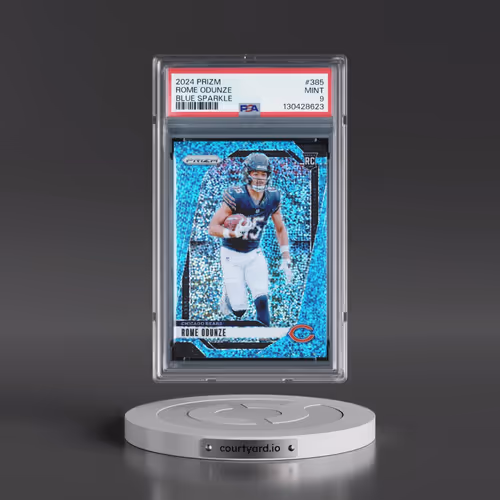 2024 Panini Prizm #385 Rome Odunze - Blue Sparkle (PSA 9 MINT)
