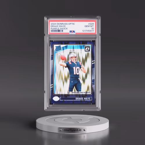 2024 Panini Donruss Optic #229 Drake Maye - Purple Shock (PSA 10 GEM MINT)