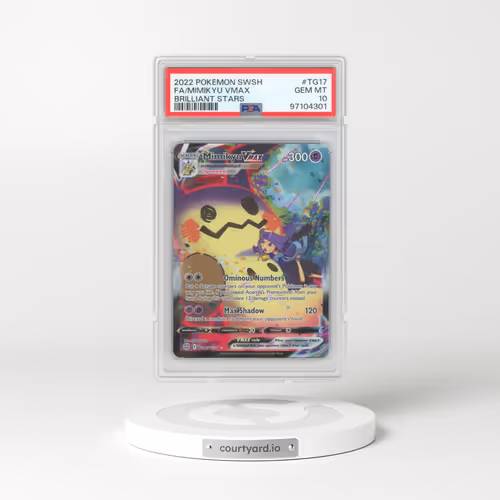 2022 Pokémon Sword & Shield Brilliant Stars #TG17 Mimikyu Vmax - Full Art (PSA 10 GEM MINT)