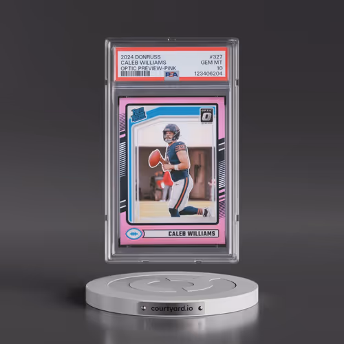 2024 Panini Donruss #327 Caleb Williams - Optic Preview-Pink (PSA 10 GEM MINT)