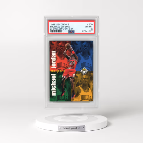 1998 UD Choice #200 Michael Jordan - Checklist #101-200 (PSA 8 NM-MT)