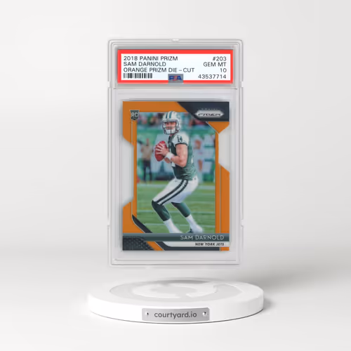 2018 Panini Prizm #203 Sam Darnold - Orange Prizm Die-Cut (PSA 10 GEM MINT)