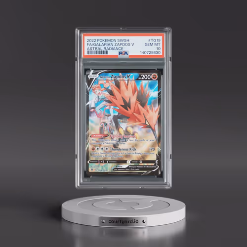 2022 Pokémon Sword & Shield Astral Radiance #TG19 Galarian Zapdos V - Holo Full Art (PSA 10 GEM MINT