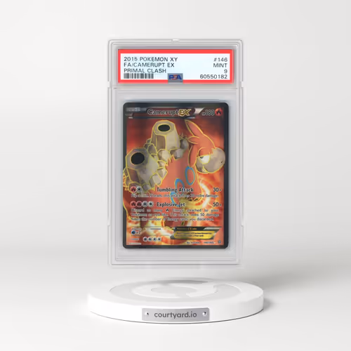 2015 Pokémon XY Primal Clash #146 Camerupt EX - Holo Full Art (PSA 9 MINT)