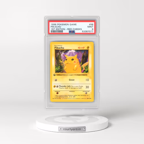 1999 Pokémon Game #58 Pikachu - 1st Edition Red Cheeks (PSA 9 MINT)