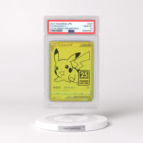 2021 Pokémon Asia 25th Anniversary Promo #001 Pikachu V - Holo Full Art Golden Box (PSA 10 GEM MINT)