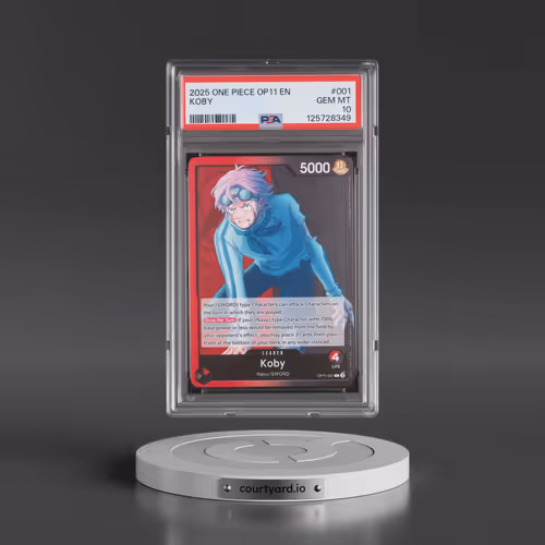 2025 One Piece OP11-A Fist of Divine Speed #001 Koby (PSA 10 GEM MINT)