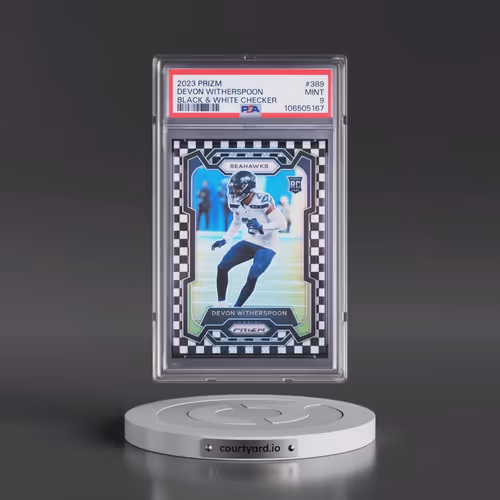 2023 Panini Prizm #389 Devon Witherspoon - Black & White Checker (PSA 9 MINT)