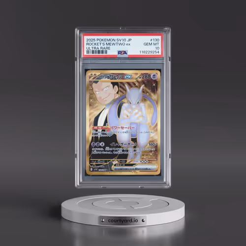 2025 Pokémon SV10-Glory of Team Rocket #130 Team Rocket's Mewtwo EX - Holo Ultra Rare (PSA 10 GEM MI