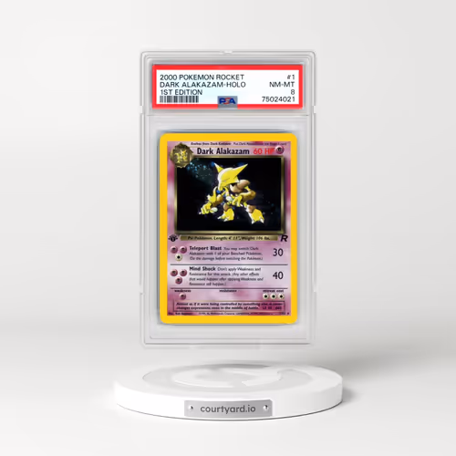 2000 Pokémon Rocket #1 Dark Alakazam - 1st Edition Holo (PSA 8 NM-MT)
