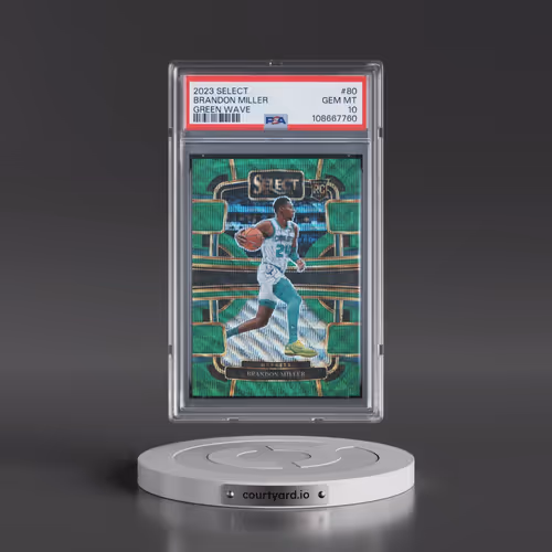 2023 Panini Select #80 Brandon Miller - Green Wave (PSA 10 GEM MINT)