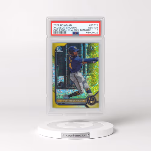 2022 Bowman Chrome Prospects #BCP79 Jackson Chourio - Yellow Mini Diamond Refractor (PSA 10 GEM MINT