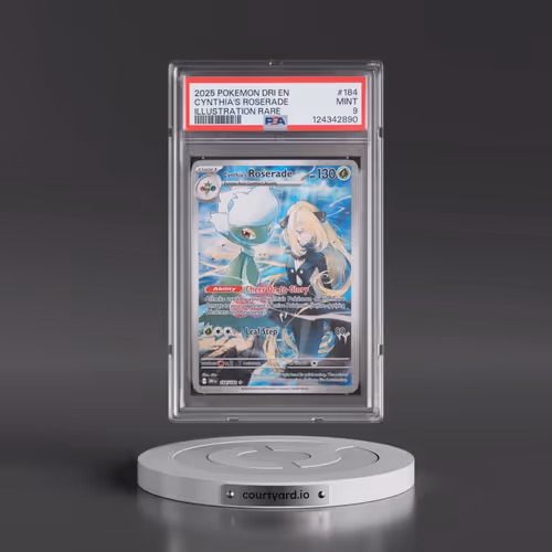 2025 Pokémon Dri EN-Destined Rivals #184 Cynthia's Roserade - Illustration Rare (PSA 9 MINT)