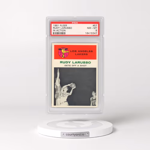 1961 Fleer #57 Rudy Larusso - In Action (PSA 8 NM-MT)