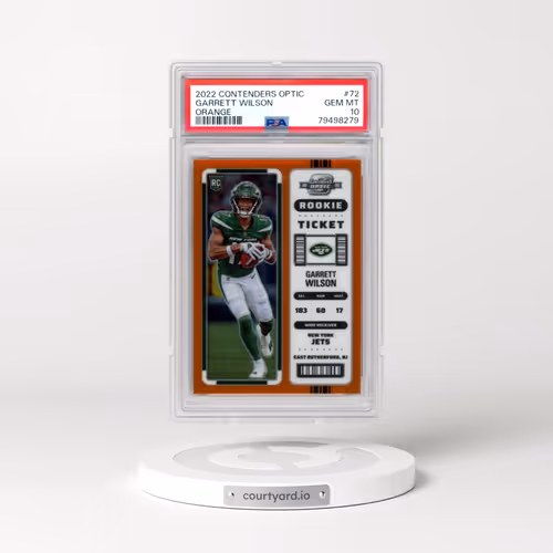 2022 Panini Contenders Optic #72 Garrett Wilson - Orange (PSA 10 GEM MINT)
