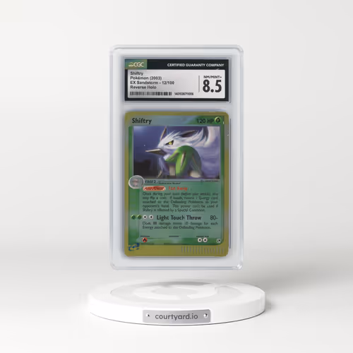 2003 EX Sandstorm (2003 Copyright, w/ "e" Symbol) #12/100 Shiftry - Reverse Holo (CGC 8.5 NM-MT+)