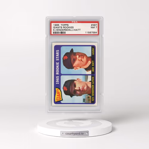1965 Topps #497 Giants Rookies - K.Henderson/J.Hiatt (PSA 7 NM)