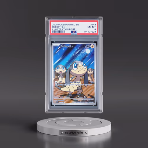 2025 Pokémon Meg EN-Mega Evolution #143 Helioptile - Illustration Rare (PSA 8 NM-MT)