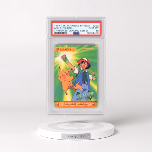 1999 Pokémon Bandai Carddass Vending Series 8 #253 Ash & Pikachu (PSA 10 GEM MINT)
