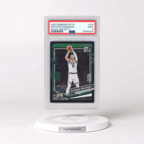 2023 Panini Donruss Optic #120 Kristaps Porzingis - Black Velocity (PSA 9 MINT)