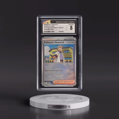 2024 Prismatic Evolutions - PRE EN #122/131 Professor's Research - Poké Ball Holo (CGC 8 NM-MT)