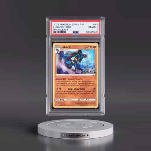 2022 Pokémon Swsh Black Star Promo #186 Lucario - Holo Prerelease (PSA 10 GEM MINT)