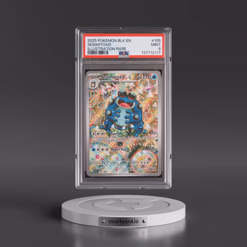 2025 Pokémon Blk EN-Black Bolt #105 Seismitoad - Illustration Rare (PSA 9 MINT)