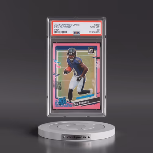 2023 Panini Donruss Optic #210 Zay Flowers - Pink (PSA 10 GEM MINT)