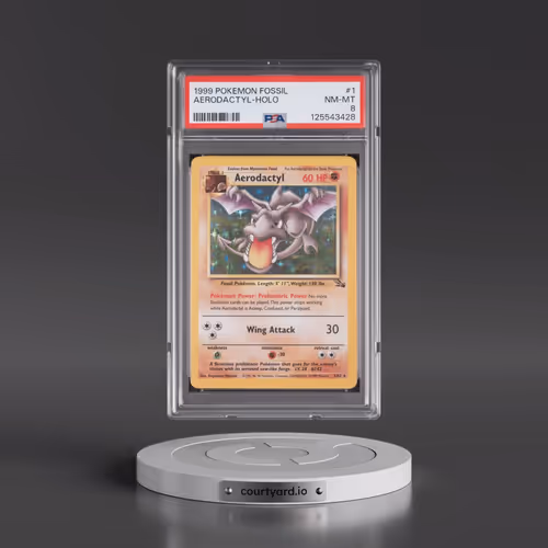 1999 Pokémon Fossil #1 Aerodactyl - Holo (PSA 8 NM-MT)
