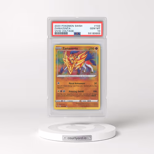 2020 Pokémon Sword & Shield Vivid Voltage #102 Zamazenta (PSA 10 GEM MINT)